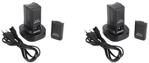 Kznifmk 2X Station D'Accueil A Double Chargeur avec 4Pcs 4800Mah Batterie Rechargeable LED de Charge pour Le Controleur Prise Eu