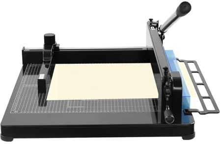 Manueller Papierschneider, Papierschneidemaschine für 400 Blatt, Stapelschneider A3 B4 A4 A5 B5 B6 B7, Papier Cutter für Heimwerker, Büros, Druckereien, 73,5x54,5x21 cm (Schwarz)