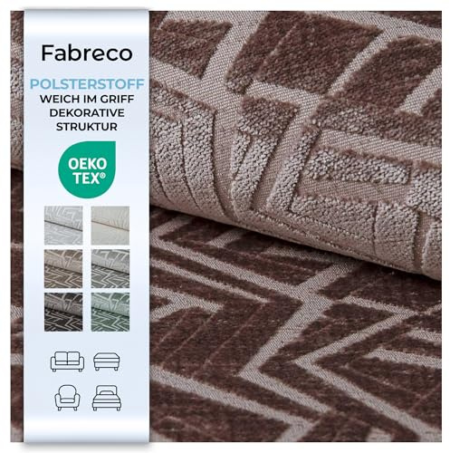 Fabreco SOMPRE Polsterstoff (300x142cm) – Chenille-Stoff mit geometrischem Muster, Dekostoff, strapazierfähiger Möbelstoff für Wohnzimmer, Gewicht 530g/m² - Bordeaux