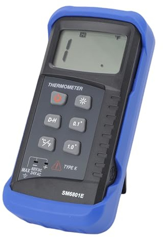 Zerodis Digitales K-Thermometer, ABS-Konstruktion, Weitbereichs-Temperaturmessgerät für Kochen und Heizungs-, Lüftungs- und Klimatechnik mit Thermoelementsonde