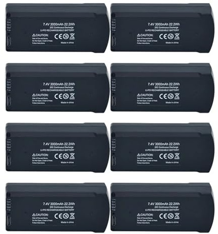 ZGLOZSH For 7.4V 3000mAh Lipo Battery V198 8K drone battery, suitable for MAX PRO RC quadcopter(8Pcs)