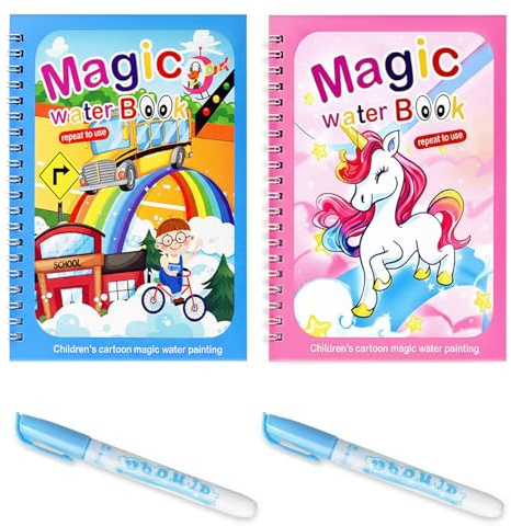 Nurila 2 Stück Wassermalbuch, Wasser Malbuch mit 2 Wasserstift