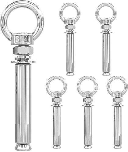 MejaRizon 6 Stück M8x120mm Dehnschraube Mit Ring, Edelstahl 304 Expansionsschraube, Ösenschrauben M8, Ringschraube M8, Erweiterung Bolzen Geeignet für Bauwerke aus Beton und Mauerwerk