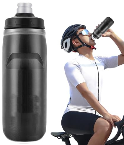 Generisch Gourde de vélo - Bouteille isotherme de 620 ml - Anti-fuite - Pour les sportifs, les randonneurs, les adultes, les , l'école, la gym, le camping, les voyages - Sac à dos