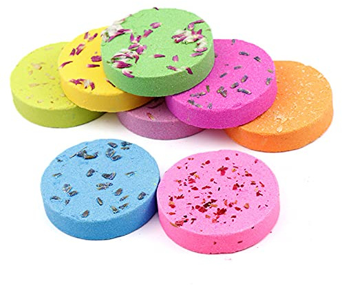 Eacam 8 Stück 30 G Mini-Badebomben-Tabletten mit 8 Düften, Aromatherapie-Duschbomben-Set mit ätherischen Ölen für Home Spa, Entspannung und Stressabbau