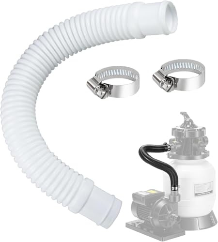 Tubo para Piscina 32mm 40 cm de Largo con 2 Abrazaderas Manguera para Skimmer y Bomba de Piscina Tubo para Piscinas Elevadas Compatible con Intex