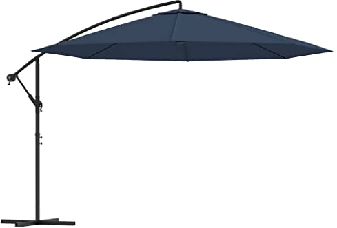 vidaXL Sonnenschirm Alu Ø3,5m Blau Ampelschirm Marktschirm Schirm Kurbelschirm