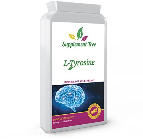 L-Tyrosine 500mg 120 Capsules | High Strength Supplement | Free Form Amino Acid | UK Manufactured GMP Guaranteed Quality