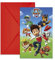 Procos- Folat 89441P Invitations Paw Patrol-6 pièces, Multicolore, Taille Unique