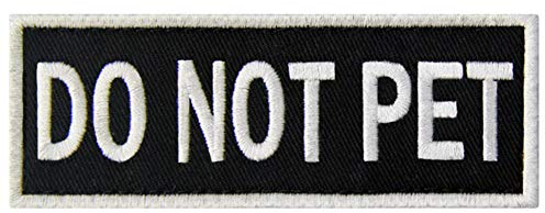 Warnschild für Hunde/Geschirre, bestickter Verschluss, Haken und Schlaufe DO NOT PET
