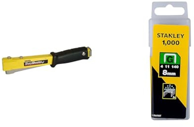 Stanley 6-PHT150 PHT 150 Hammer Tacker, Black/Yellow & 1-TRA705T 8mm Heavy-Duty Staple (1000 Pieces)