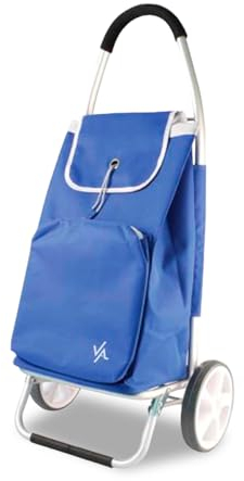 Amig - Carrello Spesa a 2 ruote | Borsa termica coibentata | Realizzata in alluminio leggero | Carico massimo 15 kg | Capacità di 50 L | Misure: 95 x 45,5 x 12 cm | Colore: Blu