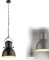 Globolightings Schwarze Hängeleuchte im Industriestil - Pendelleuchte Schwarz Vintage Industrial Esszimmer Hängelampe Küche - Restaurant Lampe – Industrielampe – Metall - 27 cm