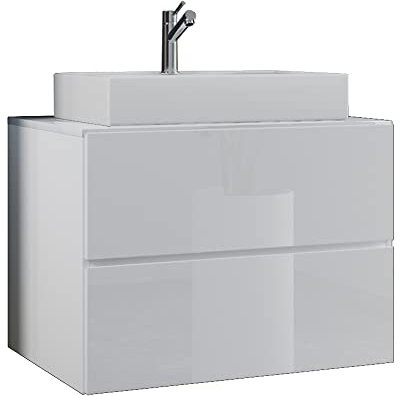 VCM Badmöbel Waschtisch Weiß 60x52x52 cm 2 Schubladen Aufbewahrung Stauraum