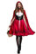 IWEMEK Damen Rotkäppchen Kostüm mit Kleid und Umhang mit Kapuze Erwachsene Karneval Faschingskostüme Halloween Festlich Cosplay Prinzessin Make Up Partykleid Märchen Verkleidung Outfits