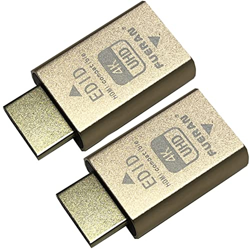 FUERAN Edid-Emulator-Adapter (4 Generation), HDMI kompatibel mit Mac Thunderbolt auf HDMI-Switches/Extender/AV-Receiver/Video-Splitter (4K-2P)