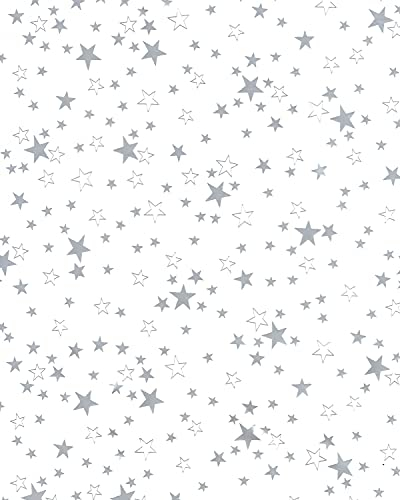 PVC Tischdecke Klarsicht Sterne Silber Ofek Weihnachten · Länge & Breite wählbar· abwaschbar · transparente Folie mit Druck, Größe:140 x 240 cm