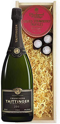 Taittinger Vintage Magnum Champagne And Pink Marc De Charbonnel Truffles Magnum Box 150cl 12.5% abv