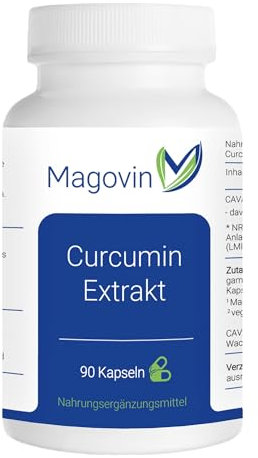Curcumin Extrakt Kapseln hochdosiert - 1.000 mg pro Tag - hohe Bioverfügbarkeit ohne Piperin - wasserlöslich - vegan - 90 Kapseln - Kurkuma