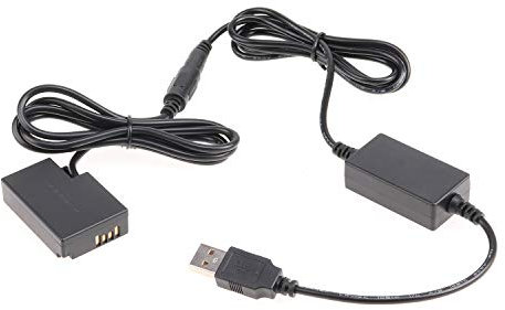 Fotga USB Power Adapter Cable + Decoded LP-E17 Dummy Battery DR-E18 for Canon EOS R8 R10 RP R50 77D 850D 800D 760D 750D 200DII 200D T6i T6s Rebel T7i Kiss X8i Camera