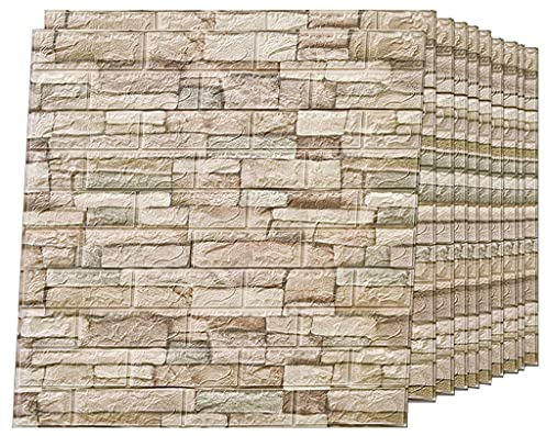 3D Tapete Steinoptik Selbstklebend Wandpaneele Ziegel Tapete, Schaumstoff Wandverkleidung Für Badezimmer Küchen Wohnzimmer 70 X 77 Cm Umweltschutz Und Wasserdicht D,30 pcs