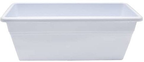 CABLEPELADO Jardinera plástico, Jardinera para balcón, Macetero Rectangular, Maceta Rectangular, Apto balcón, jardín, Patio, Interior o Exterior (Blanca, 40 cm)