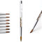 Lofuanna Pinceau à Ongles en pour Poudre Acrylique,Pinceau Rond en acrylique Kolinsky Sable pour Outil de Manucure Pédicure,Pinceau en Acrylique Avec Manche à Paillettes Liquides en or Rose（12）