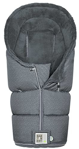 Odenwälder Fußsack Lo-Go Fashion modern graphic grey Winter-Fußsack für Kinderwagen, Sportwagen & Buggy mit Anti-Rutschschutz