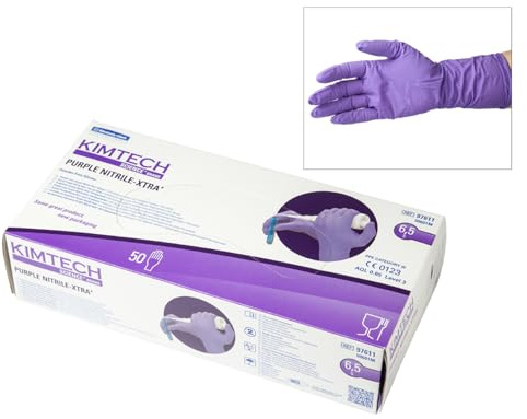 neoLab Kimberly-Clark Kimtech - Guanti in nitrile, extra lunghi, confezione da 50 pezzi, colore: Viola