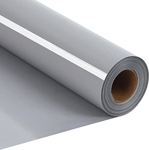 RENLITONG Grey Iron on Vinyl 12Inch by 20ft Roll HTV Heat Transfer Vinyl for T-Shirt HTV Rolls for All Cutter Machine - Easy to Cut & Weed for Heat Transfer Design