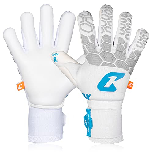 CATCH & KEEP Torwarthandschuhe Herren Fly White Soul Gr. 7 I Professionelle Torwarthandschuhe, Daumenunterstützung & dickerer Handgelenksbandage