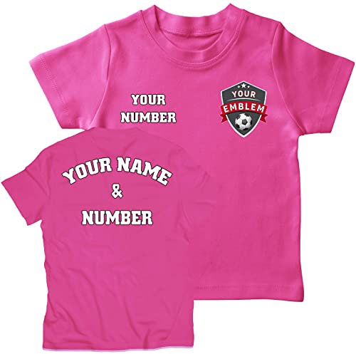 lepni.me Maillot de Football avec l'emblème de Votre Club Favori Nom et Numéro T-Shirt pour Enfants Personnalisés Ecusson de Drapeau Saison Sportive 2022-23 (12-13 Ans Rose Multicolore)