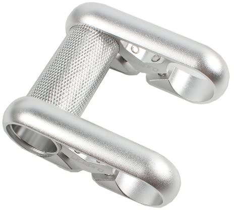 QQY Faltrad aus Aluminiumlegierung, doppelter Vorbau, ultraleicht, 25,4 mm, Lenkervorbau, LP, zusammenklappbar, Doppelteile (Silber)