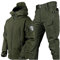Skianzüge für Herren, Herren Ski Anzug Winter Wasserdicht Winddicht Kapuze Schneemantel und Hose, Outdoor Sport Schneeanzüge, zum Skifahren und andere Winter Outdoor Ski Aktivitäten ( Color : Green ,