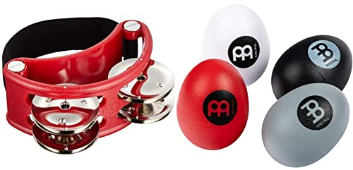 Pandereta pie & Meinl Percussion FS-BK - Shaker de pie, color negro