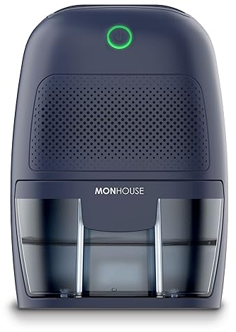 MONHOUSE Deshumidificador 600ml Portatil, Compacto Y Silencioso - Mini Deshumidificador De Aire Para El Hogar, Oficina, Garaje, Caravana Y Sotano - Eliminador De Moho Electrico - Armada