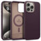 Caseology Nano Pop Mag Compatible with iPhone 15 Pro Max Case [Magnetic] [Military Grade Drop Protection] with Side Grip Patterns iPhone 15 Pro Max Case - Burgundy Bean