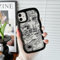 XIZYO Clear Rose Case for iPhone 11 6.1 Inch, Cute Flower Floral Pattern Curly Wave Frame Aesthetic Phone Case, Transparent Soft TPU Luxury Slim Shockproof Protective Cover, Black