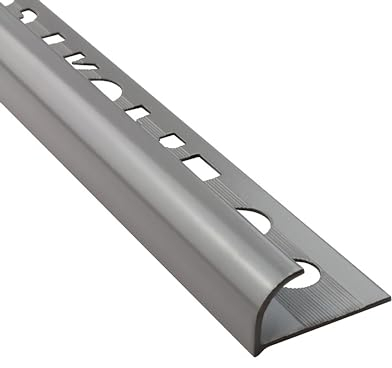 Alu Viertelkreis Profil Fliesenschiene eloxiert grau 2,7m 12mm matt