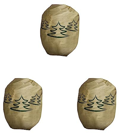 Windhager Winter-Deko-Vlieshaube Protect Kälteschutz Frostschutz Gartenvlies Abdeckvlies Tannenbaum-Motiv, Größe XXL, 1,4 x 2 m, Beige, 07007 (Packung mit 3)