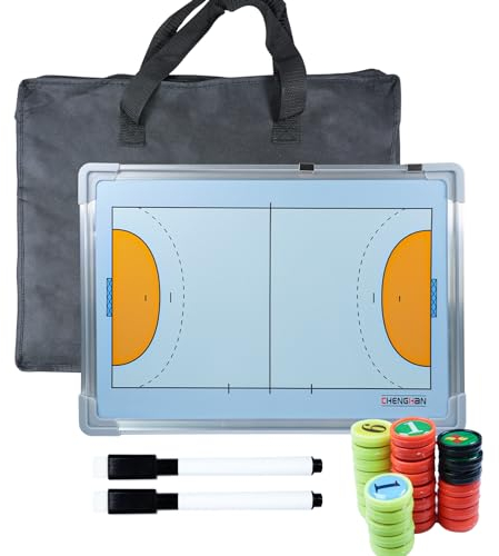 Joyeee Handball-Trainertafel, tragbares Coaching-Taktikbrett mit Magneten, trocken abwischbarem und Markierungsstift, Strategie-Aufstellungs Zubehör für Handballtrainer Geschenke Spiele Sport