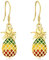 Ananas Ohrringe 925 Sterling Silber Gold Frucht Hängend Ohrhänger Ananas Schmuck Geschenk für Damen Mädchen