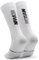 Fahrradsocken, Lange Radsocken, Triathlon, Laufen, Atmungsfähig, Gepolstert, Sportsocken für Radfahren für Herren und Frauen (DE/NL/SE/PL, Alphanumerisch, S, M, Regular, Regular, NO PAIN NO GAIN Weiß)