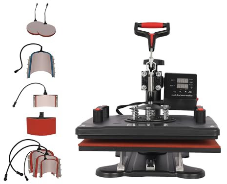 wowsubli 8 in 1 Heat Press Machine,Digital Control Multifunctional Sublimation Printing 29x38cm for T-Shirt Mug Hat Plate