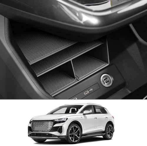 CDEFG Kompatibel mit Audi Q4 e-Tron 2023 2024 2025 2022 Mittelkonsole Organizer Aufbewahrungsbox Auto Center Console Tray Q4 Sportback e-Tron Zubehör
