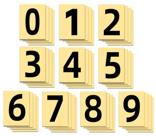 Goiern 40 adesivi con numeri neri, 10 x 5 cm, in vinile, riflettenti, impermeabili, numeri adesivi 0-9, cassetta delle lettere, numero civico, autoadesivi