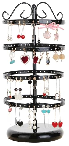 5 Livelli 220 Buche Porta Orecchini, Supporto Per Gioielli, Porta Gioielli Da Appendere, Porta Orecchini Organizer, Altezza Regolabile Porta Collane Per Orecchini, Collane, Orologi E Anelli