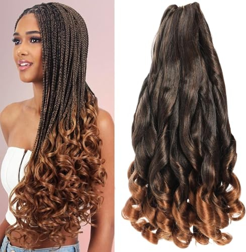 9Packs French Curl Braiding Hair Extension Crochet Braids Hair Extensions for Braiding Crochet Hair for Braiding Pre Stretched Braiding Hair Synthetic Hair for Braiding (#T30, 16Inch (Pack of 9))