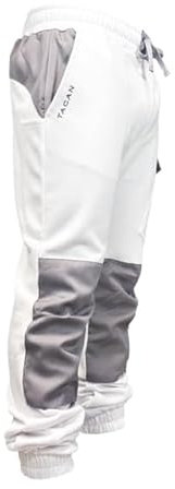 Pantalon de Travail Homme Multipoches avec Bandes renforcées - Vetement Travail Peintre - Jogging de Travail - Usage Professionnel (FR/ES, Alpha/Lettres, L, Taille Normale, Taille Normale, Blanc)