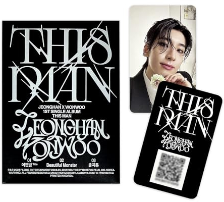 JEONGHAN X WONWOO of SEVENTEEN - 1st Single Album [THIS MAN] (Weverse Albums Ver.) Card Holder + QR Card + Photocard + 2 Extra Photocards